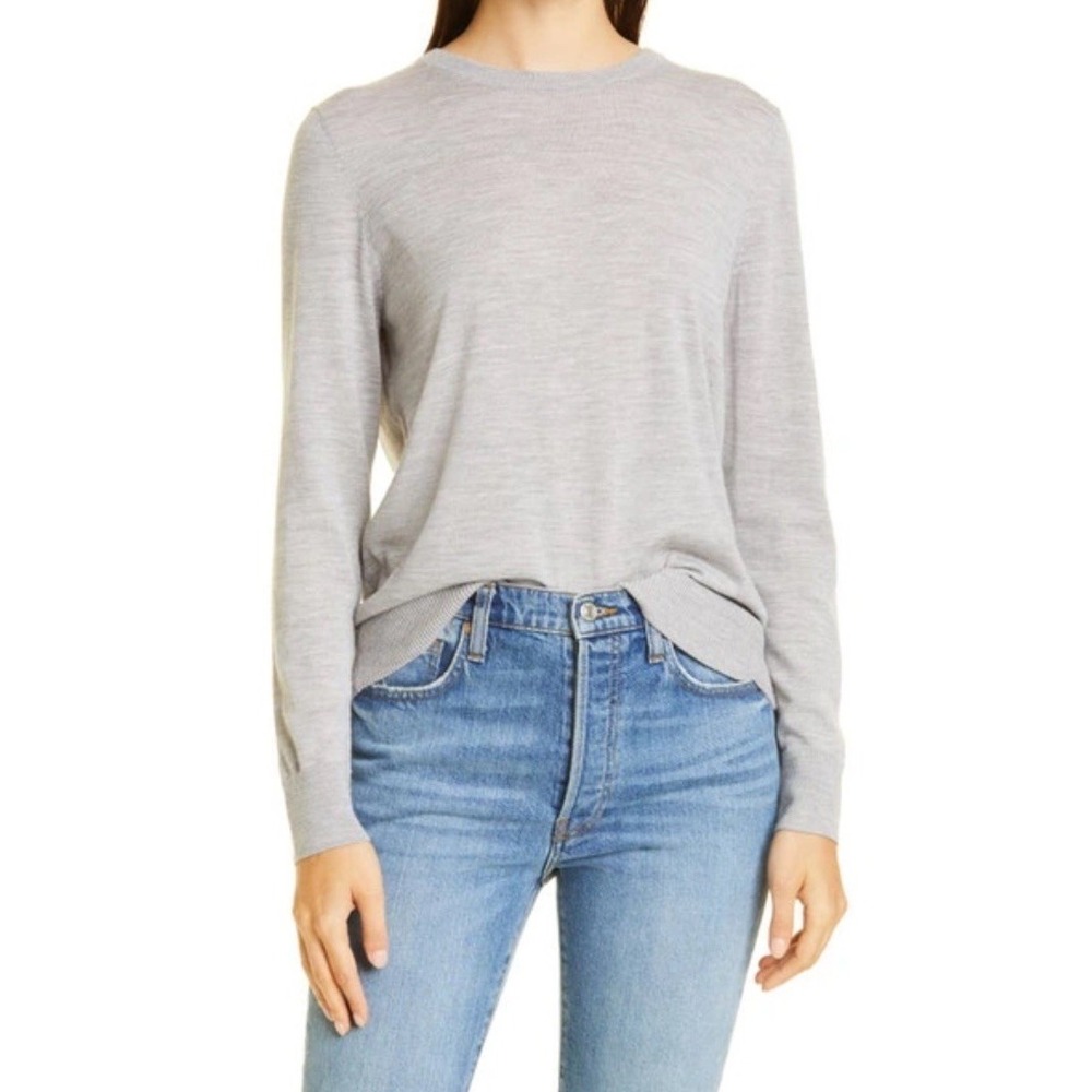 JENNI KAYNE Hudson 100% Merino Wool Sweater Size XS Gray